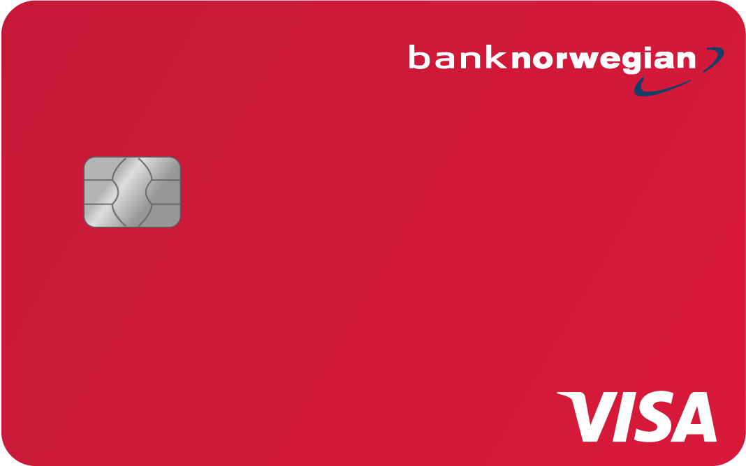 Bilde av Bank Norwegian-kortet. Kanskje ikke verdens peneste kredittkort, men du får fantastiske fordeler!